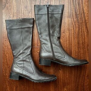Nine West Gentsu Brown Leather Boots | Women's Size 9.5M